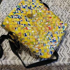 Unique crossbody bag, made of recycled juiceboxes!